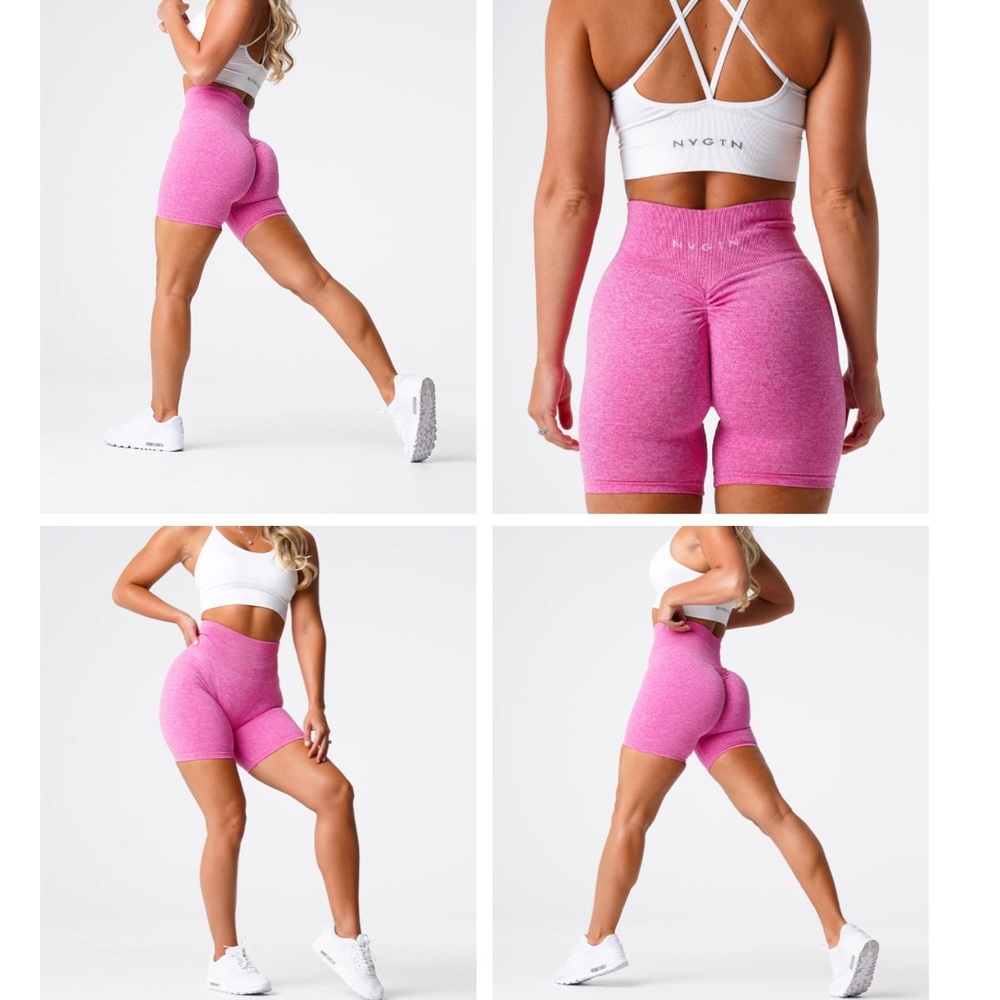 NVGTN xs scrunch shorts in bubblegum